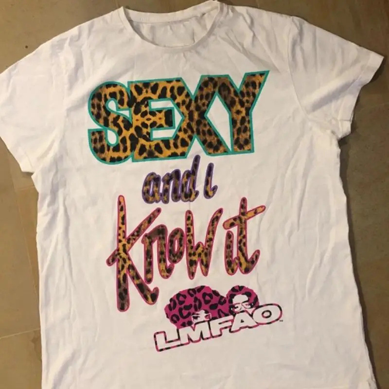 เสื้อยืด Lmfao Sexy And I Know It ขนาดเต็มตั้งแต่ S ถึง 5XL