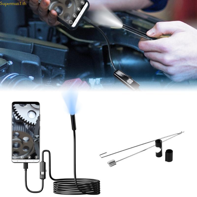 กล้องเอนโดสโคป USB C 6 ที่ดีที่สุดการตรวจสอบงูกล้อง Borescope เลนส์ 7 มม