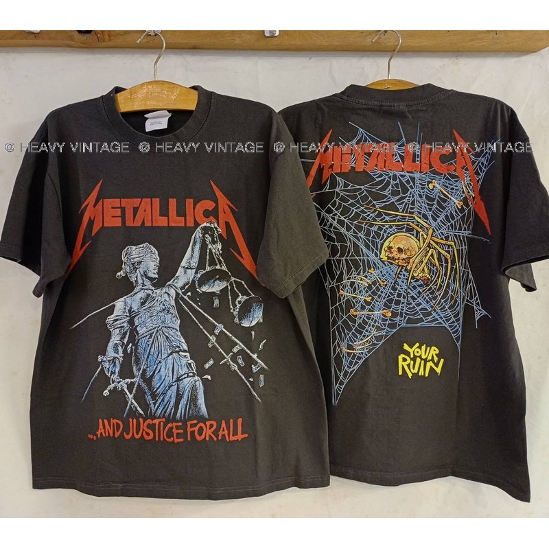 METALLICA @PUSHEAD WOULD TOUR เสื้อวินเทจ เสื้อทัวร์ วงร๊อค heavy vintage shirt