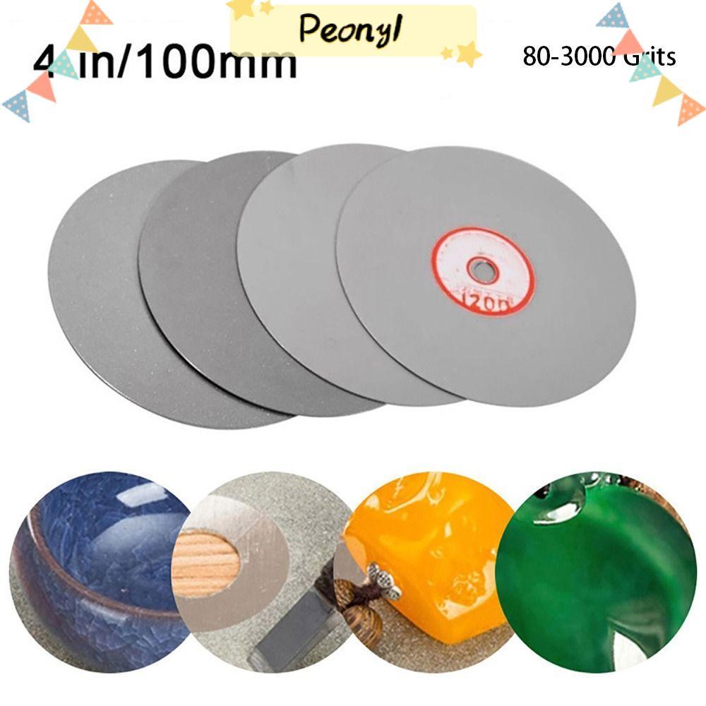 PEONY 1 ชิ้นแผ่นเจียรเพชร,แผ่นขัดเพชรเคลือบบดล้อ, 4 นิ้ว 100 มม.เครื่องมืองานไม้ 80-3000Grit แบน Lap แผ่นขัด