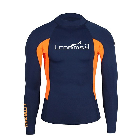 ใหม่ Lcdrmsy ผู้ชาย Rash Guards แขนยาวท่องดําน้ําดูปะการังว่ายน้ําเสื้อด้านบนกางเกงกีฬาทางน้ํา Wetsuits Quick-Drying UPF50+