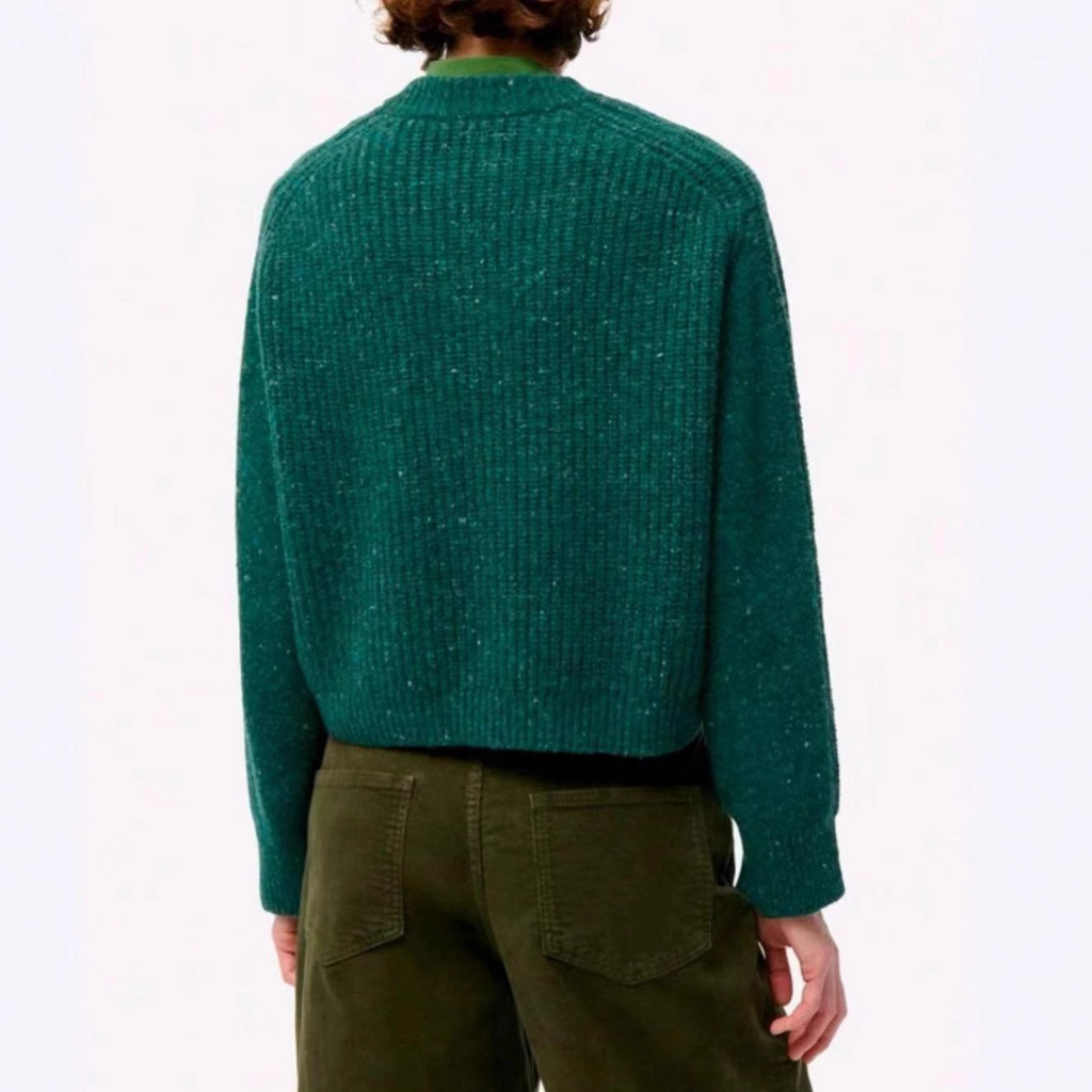 S243 VB Autumn Winter New Simple Versatile Lazy Style Round Neck Cable Knit Loose Pullover Sweater f