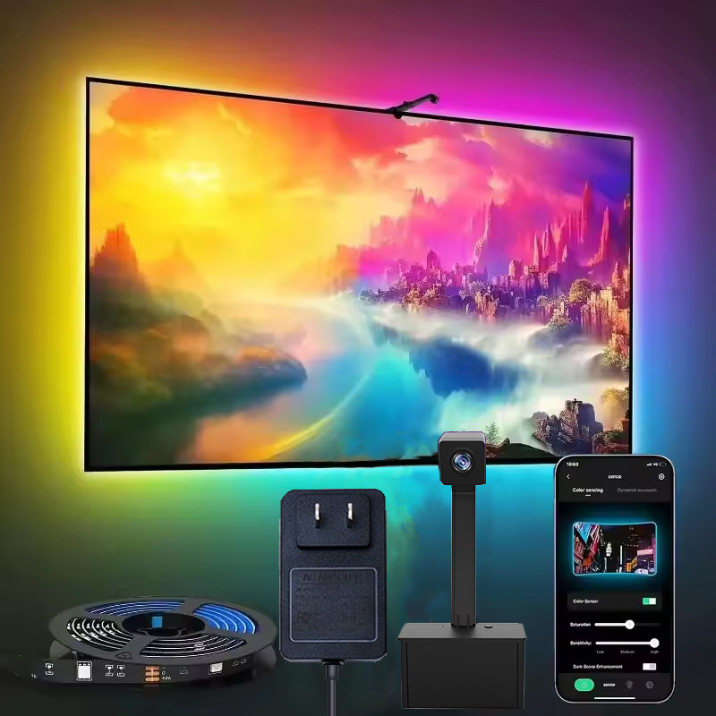 ไฟแบ็คไลท์ LED TUYA สำหรับทีวีขนาด 40-65 นิ้ว และไฟสร้างบรรยากาศในห้องเล่นเกมคอมพิวเตอร์ ไฟทีวีซิงค์กับเสียงเพลง