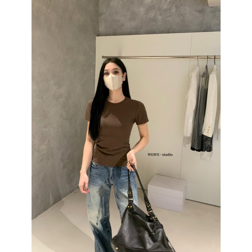 ❤ 🧵 🇰🇷 W8539 เสื้อยืดแขนสั้น คอกลม ทรงเบสิค ผ้ายืดหยุ่นได้ดี สีสวย แมทซ์ง่าย ใส่ง่ายค่า  แฟชั่นเกาหลี TAG WG.WE 🧵🧡 - รูปที่ 6