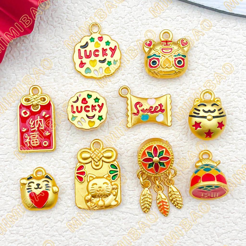 สไตล์จีน แมวกวankanนำโชค DIY สร้อยคอยกความเป็นมงคลจากโลหะผสม
