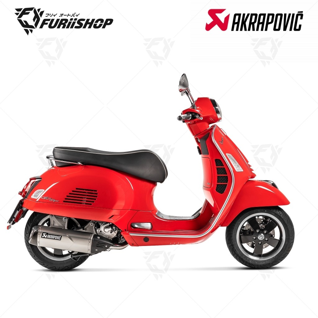 ท่อสูตร/ท่อแต่ง/ท่อไอเสีย Akrapovic Slip on new shape : for Vespa GTS/GTV300HPE [ under 2022 ]