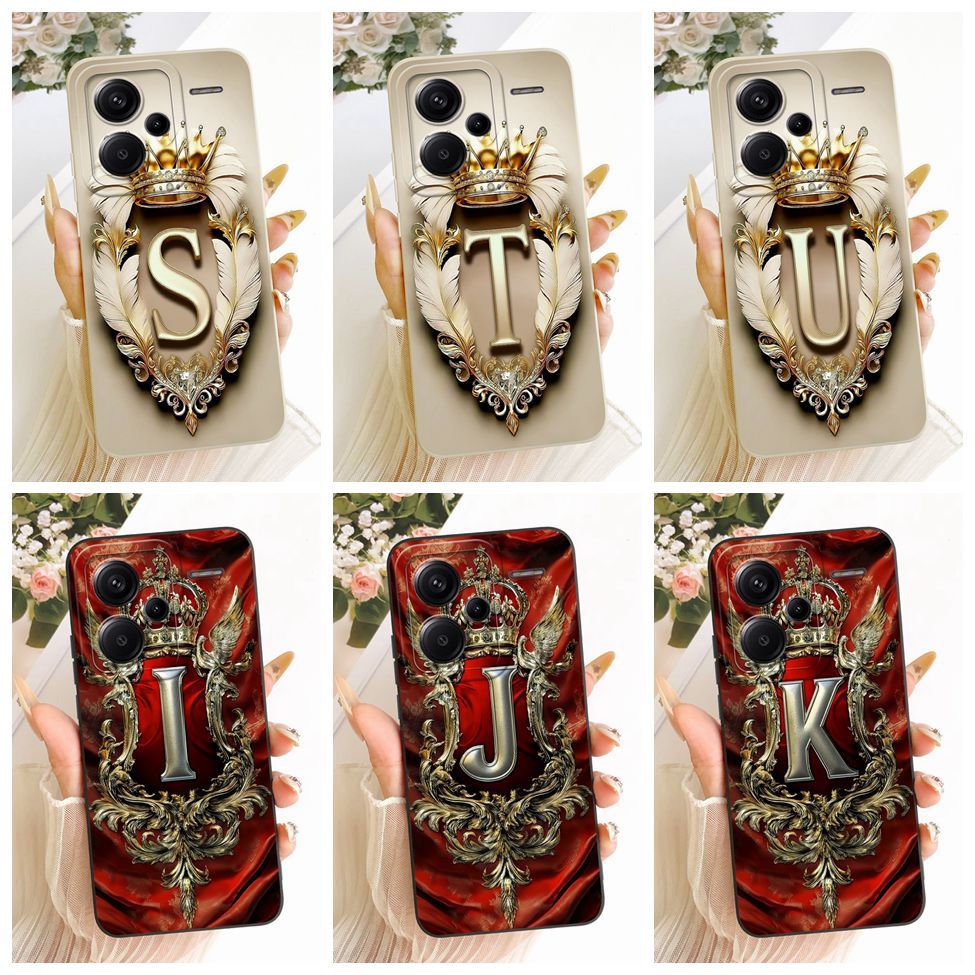 สําหรับ Redmi หมายเหตุ 13 Pro Plus กรณีหรูหรา AZ ตัวอักษร 2D ทาสีซิลิโคนสําหรับ Redmi หมายเหตุ 13 Pr