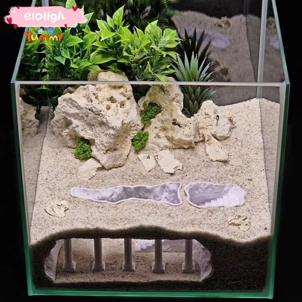 ELOGH Aquascaping Decor, Hiding House Printing Fish Tank Cave, Safe Cave Shape Cave Fish Hideout Aqu
