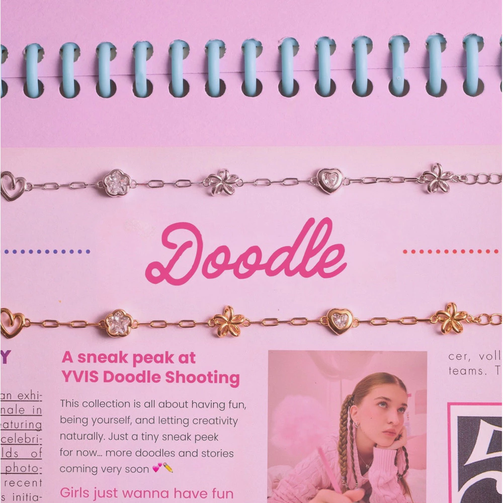 YVIS Loom Band Brass Bracelet - Doodle Collection