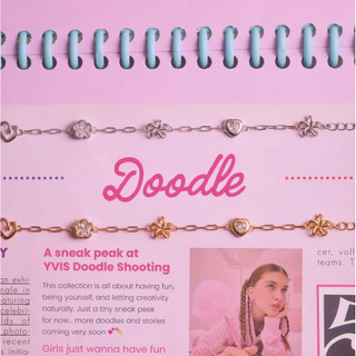YVIS Loom Band Brass Bracelet - Doodle Collection