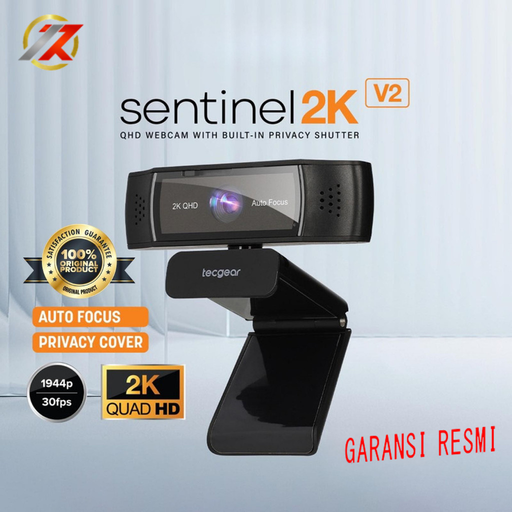 TECGEAR SENTINEL 2K V2 เว็บแคม QHD โฟกัสอัตโนมัติ