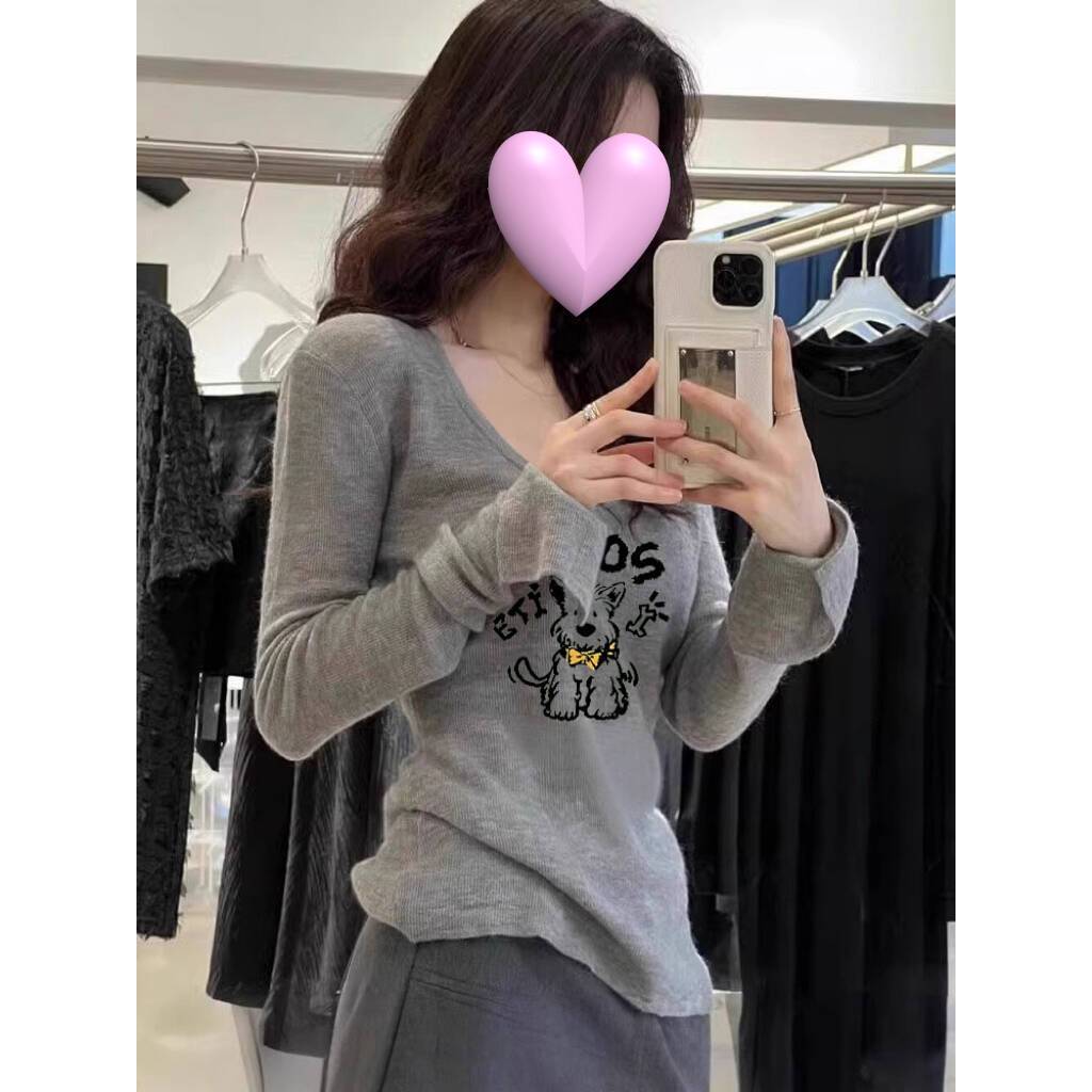 COD 2026 Pure Desire สีเทาด้านใน Match Girls 2024 ฤดูใบไม้ร่วงฤดูหนาวสไตล์ใหม่ Super Hot Chic Low คอ