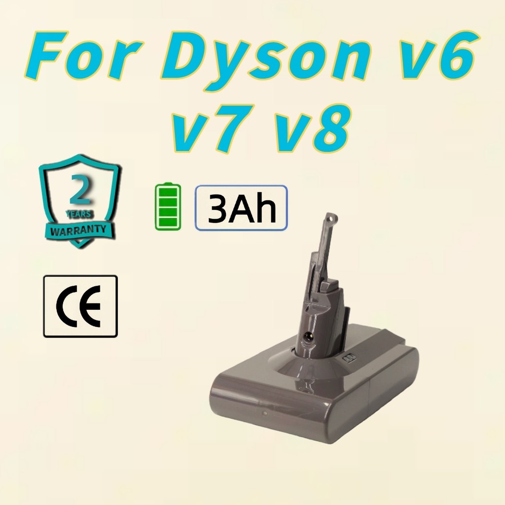 รับประกัน 2 ปี แบตเตอรี่ 25.2V 3Ah สำหรับ Dyson V6 V7 SV10K HH15