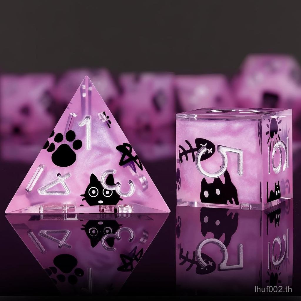 Haxtec DND Dice Set Sharp Edge Resin Dice Set with Dice, D and D, Polyhedral D&D Dice for Dungeons a