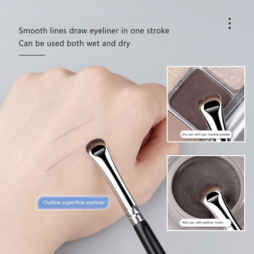 แปรงอายไลเนอร์ Lying Silkworm Half Fan Eye รายละเอียดหัวแต่งหน้าเครื่องมือแบนแปรงแต่งหน้า E6y6