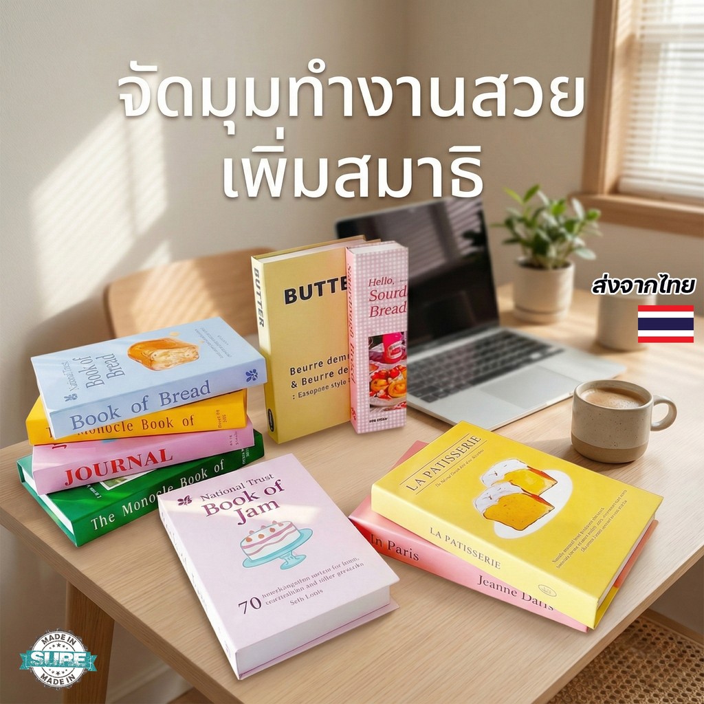 พร็อพหนังสือปลอม สำหรับแต่งบ้าน แต่งห้อง หนังสือโชว์ถ่ายรูป เพิ่มบรรยากาศหรู วางโต๊ะ ชั้นหนังสือ คาเฟ่ คอนโด