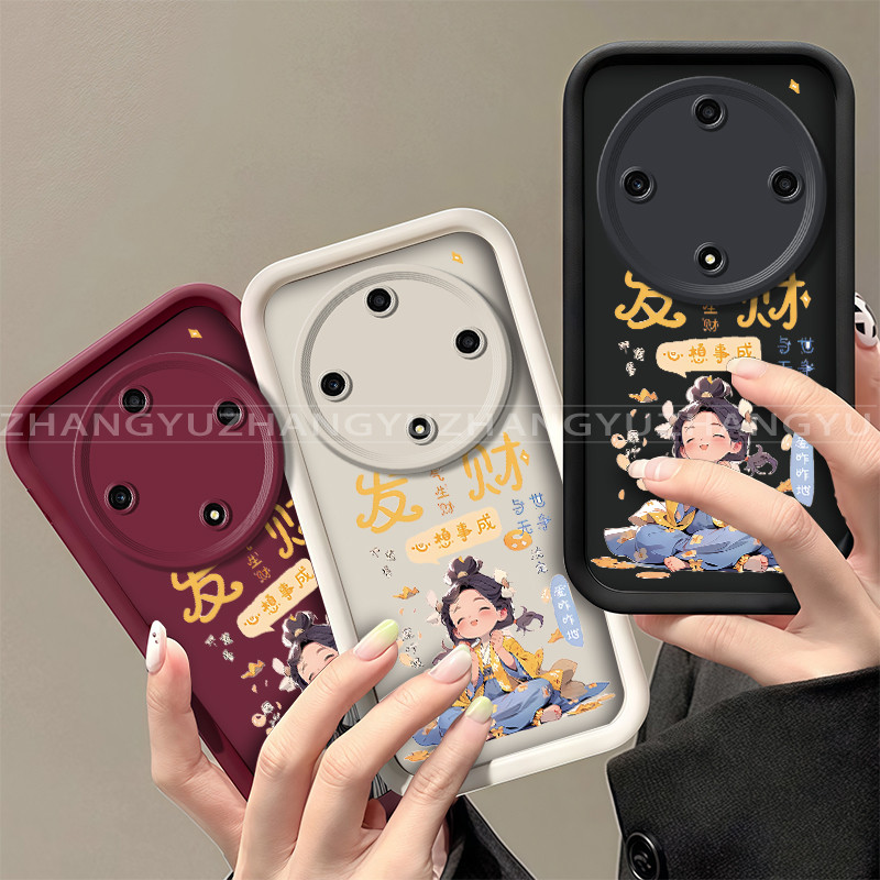 เหมาะสําหรับ Honor X9A X9B X9C X9 เคสโทรศัพท์ New Rich Girl รูปแบบความงามปกอ่อน JT09