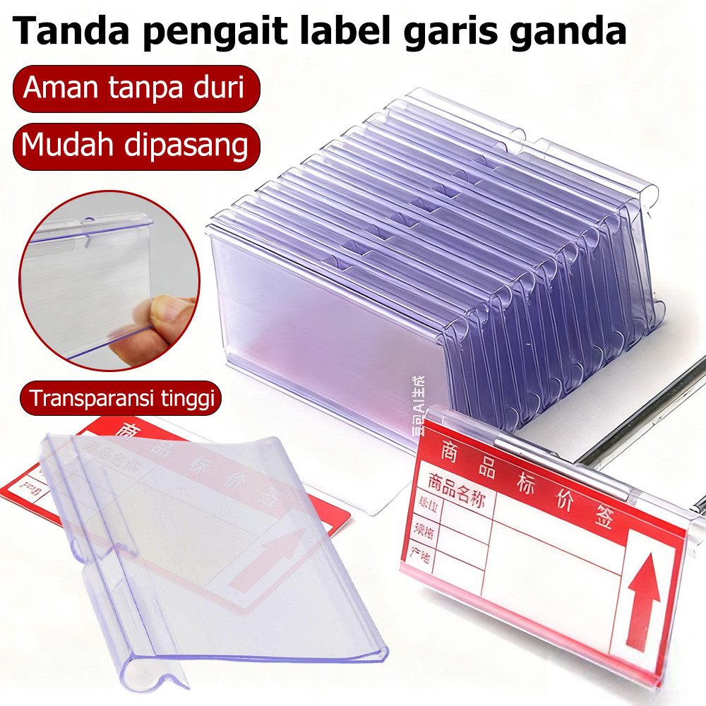 PVC Minimarket Tag Mika Holder Price Label Holder Card Price Tag