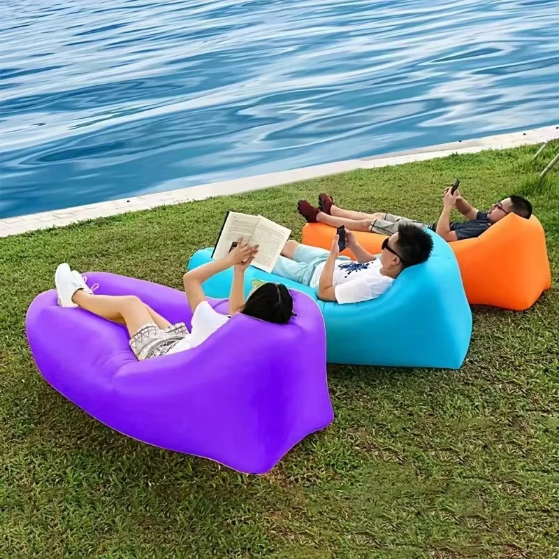 Portable Folding Camping Inflatable Sofa Portable Outdoor Inflatable Lounger Comfortable Outdoor Fur