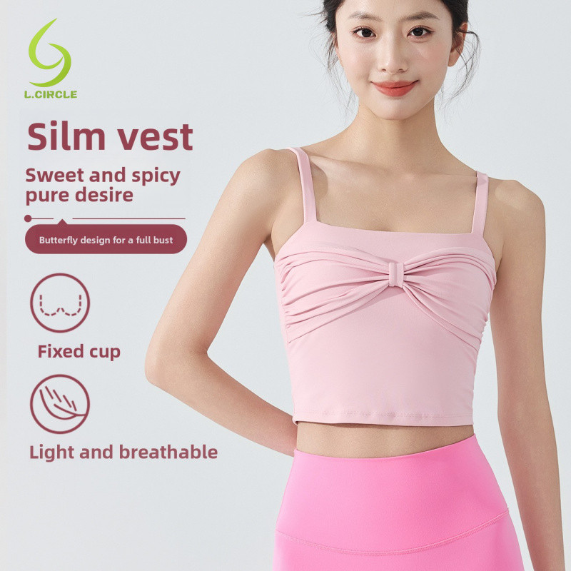 L.CIRCLE Yoga Sport Bra Bowknot Breathable สบาย