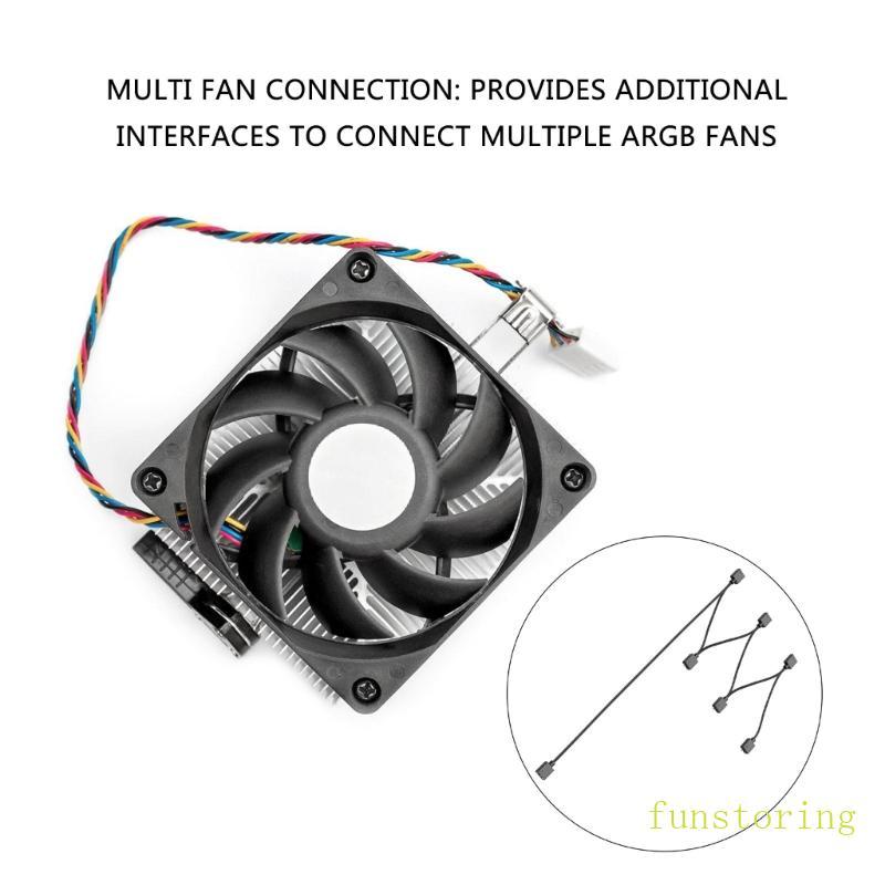 FUN PC Case Fan ARGB Extension Cable 3PIN ARGB Splitter Cable for ปรับปรุง Fan Setups