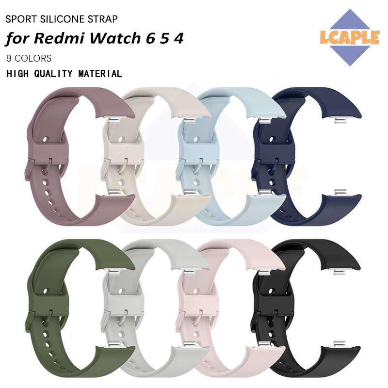 สายนาฬิกาสปอร์ตซิลิโคนนิ่มสำหรับ for Redmi Watch 6 5 4 สายยางต้นฉบับสีเดียวกันพร้อมเข็มกลัดสำหรับ for Mi Band 10 9 8 Pro