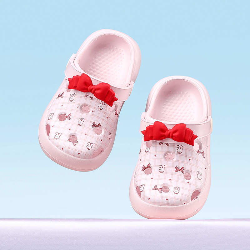 Cheerful Mario รองเท้าแตะลุยน้ําเด็ก โบว์ เจ้าหญิงวินด์ นิ่ม กันลื่น รองเท้ารัดส้นทารก