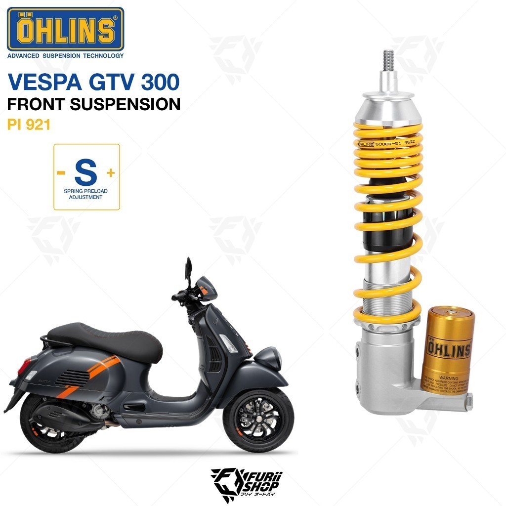 โช๊คหน้า Ohlins For Vespa GTV 300 รหัส PI 921 2023-24 FuriiShop