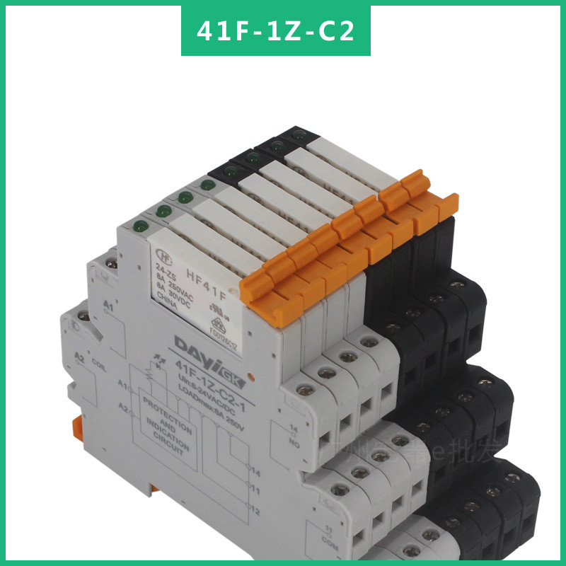 ฐานโมดูลรีเลย์บางเฉียบ 41F-1Z-C2-1 Macro HF41F-024-ZS DC24V 6A JT04