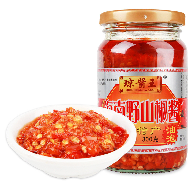 ไหหลําซอส Qiong พิเศษ King Yeshan ซอสพริกพริกไทย 300g ฟองน้ํามัน ซอสพริกกระเทียมเผ็ดพิเศษ OZ4J