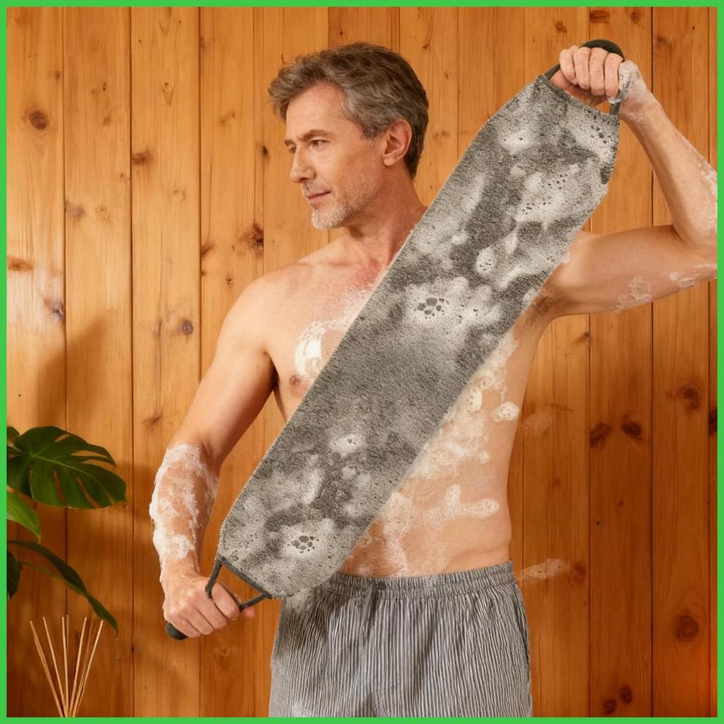 Body Scrub Washcloth ทําความสะอาดล้ําลึกแห้งเร็ว Back Scrubber Bath Cloth Scrub Wash Back สําหรับการ