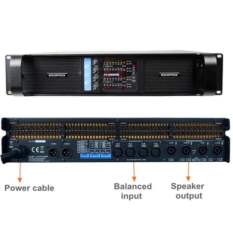 4 ช่อง Class-D Digital Power Amplifier FP10000Q FP20000Q FP14000 Max 10000 วัตต์สําหรับ Stage Live S