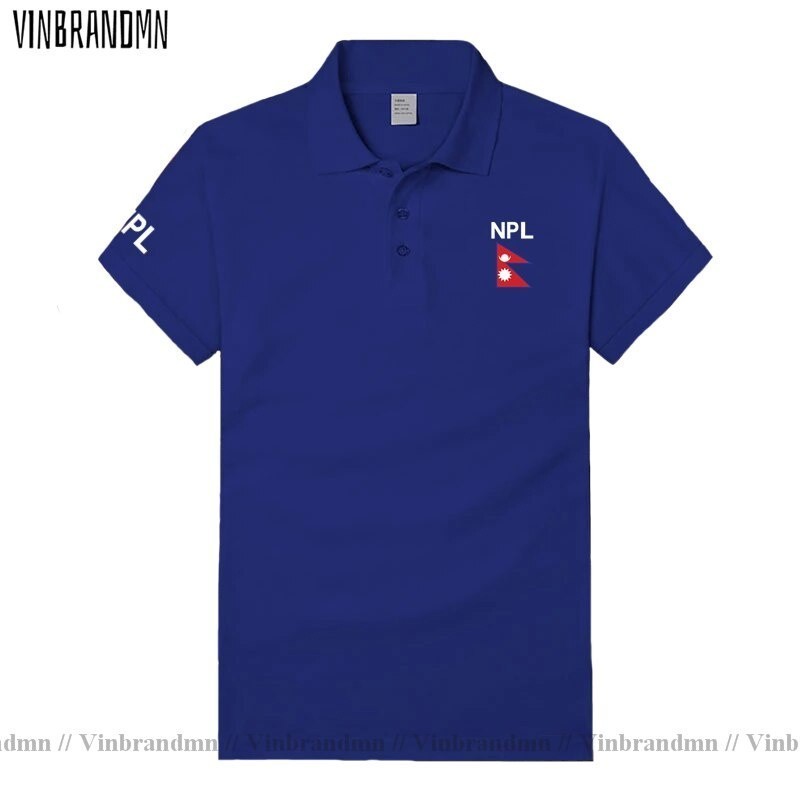 【เสื้อ polo】 Nepal Npl Polo Shirts Men Short Sleeve White S Printed For Country Fashion Nepali Nepal