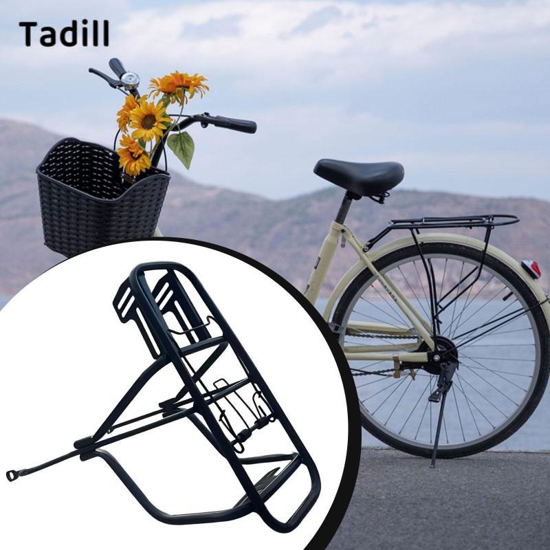 Tadill Bike Cargo Rack ขาตั้งพวงมาลัยสำหรับจักรยานเสือภูเขา ทำจากเหล็ก มีชั้นวางท้ายรถ ใช้งานได้นอกบ