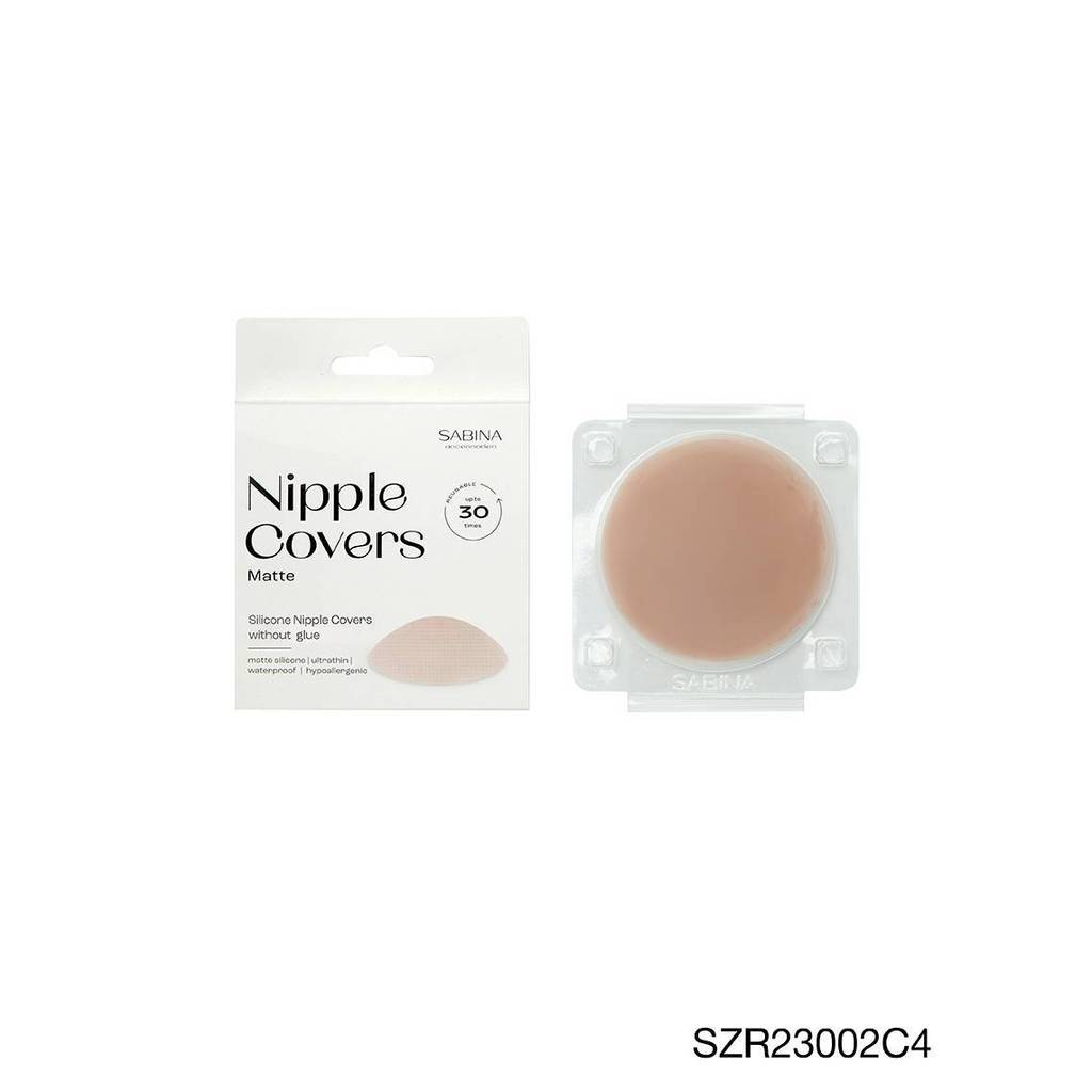 SABINA ซิลิโคนปิดจุกเนื้อแมตต์ แบบไร้กาว รหัส SZR23002C4 - สีเนื้อเข้ม
