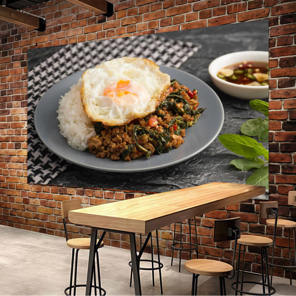 ไทยสไตล์โยนหมูข้าวพรมครัวร้านอาหารตกแต่ง,ร้านอาหารไทยนุ่มทางเลือกแรก Gourmet Touch บรรยากาศบรรจุ