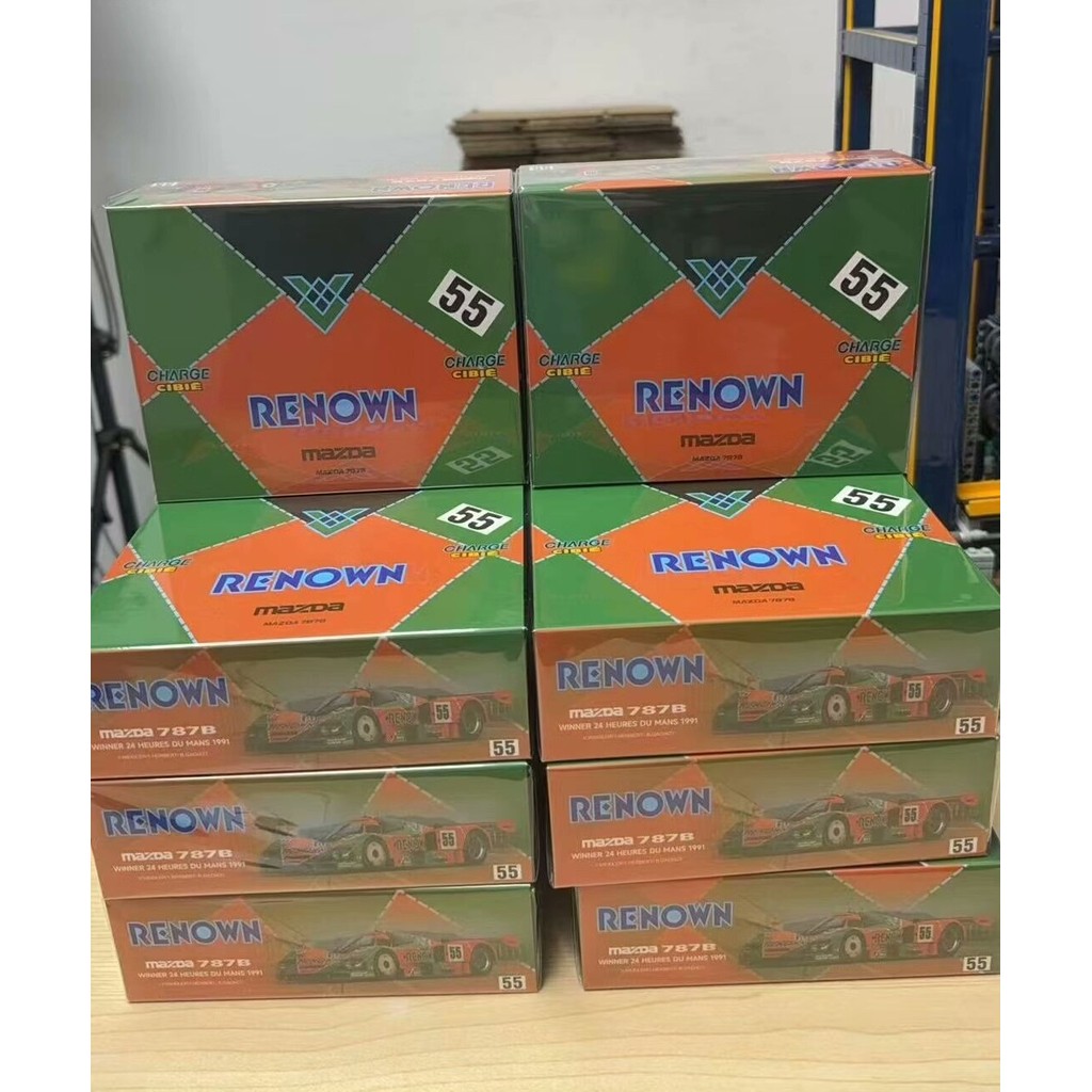 [คลังสินค้าพร้อม] mh 1: 64 รถแข่ง Mazda 787B 1991 #55 โลหะผสมจํากัดจําลองรถรุ่นซีลพลาสติกยี่ห้อใหม่ย