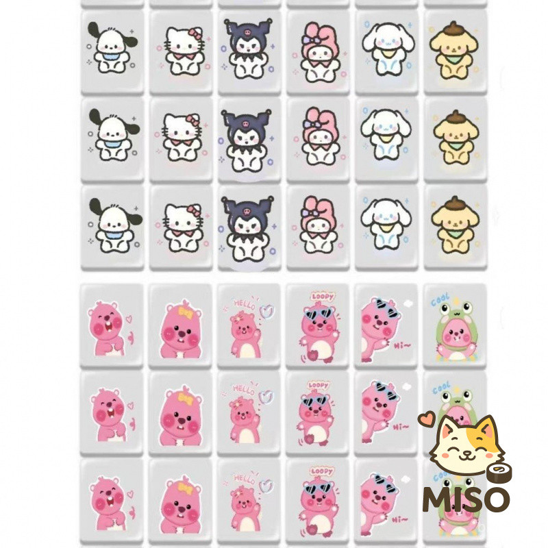 สนุก Hello Kitty Mahjong Push Music Creative Sanrio Card Push Music ของเล่นเพื่อการศึกษา Little Beav