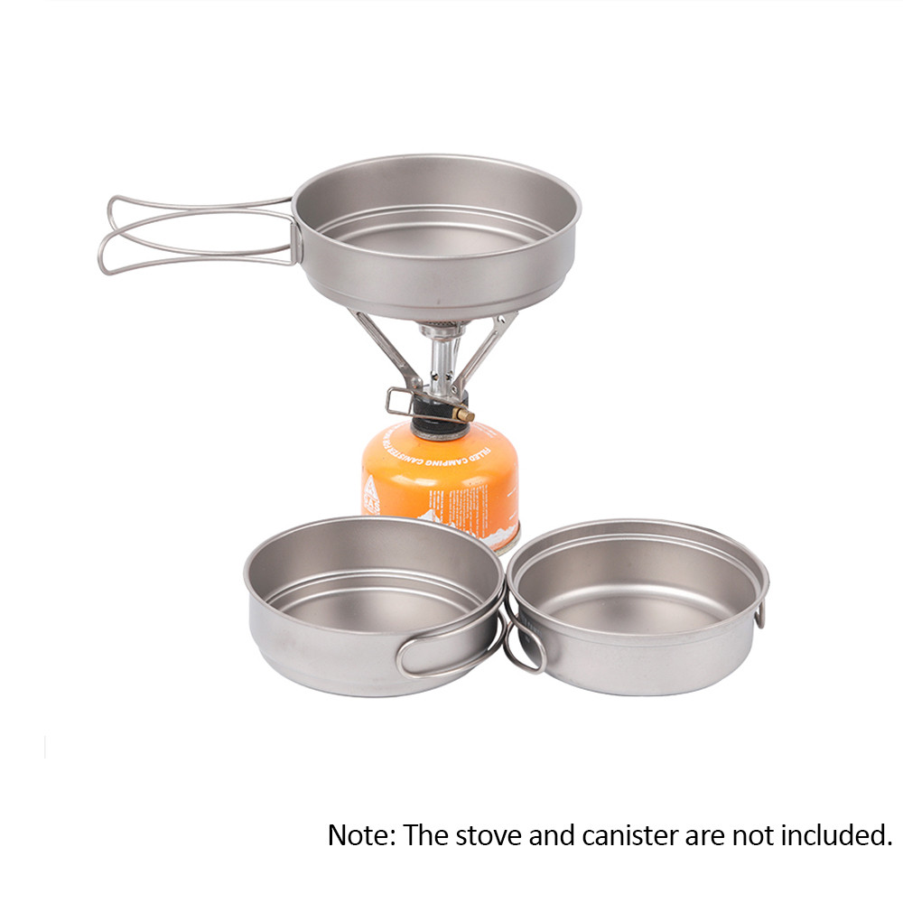 Lixada Ultralight Titanium Frypan Outdoor Camping Hiking Backpacking กระทะทําอาหารพร้อมที่จับพับได้