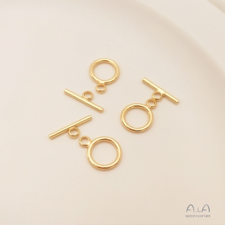 9 มม.Mini OT หัวเข็มขัด 14K Gold Clad สี Retention O-Shaped Chain Finishing BUCKLE DIY สร้อยข้อมือสร
