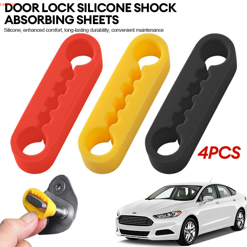 🔥แผ่นรองกันกระแทกซิลิโคนสำหรับประตูรถยนต์ แผ่นรองรับแรงกระแทก ฝาครอบล็อค ป้องกันเสียงรบกวน