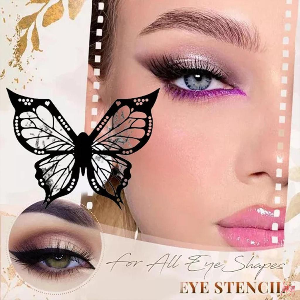 ผีเสื้อลายฉลุสําหรับ Eye-liner Reusable ยืดหยุ่น Eye-liner แสตมป์เครื่องมือสําหรับแต่งหน้าสามเณร Eye