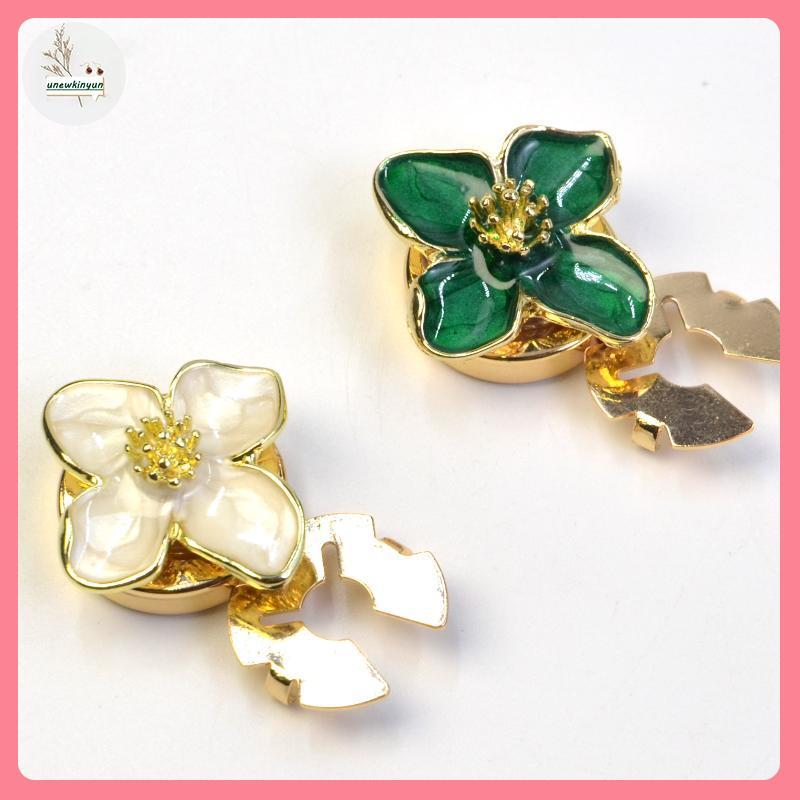 UU Pearl Water Diamond Shirt Cufflinks ปุ่มฝาครอบหยดน้ํามันดอกไม้คอปุ่มเครื่องประดับ VN