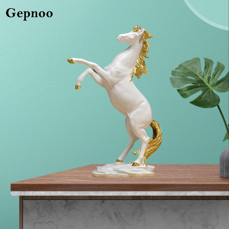 [Gepnoo] ตุ๊กตารูปปั้นม้าลาดเอียงเดสก์ท็อปตู้ไวน์ตกแต่งงานศิลปะของขวัญ - รูปที่ 6