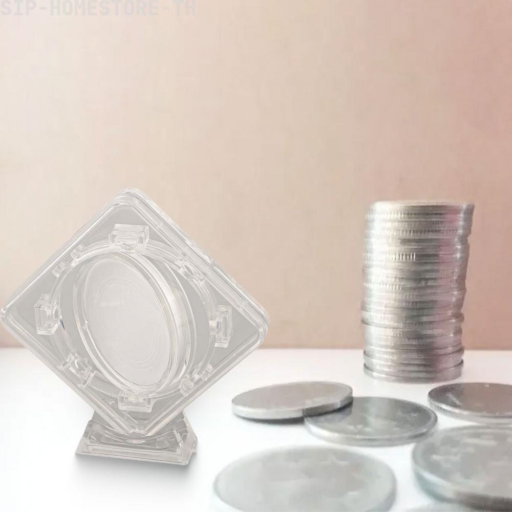 Acrylic Coin Storage Swivel Bracket Transparent Viewing Collectible Coin Case