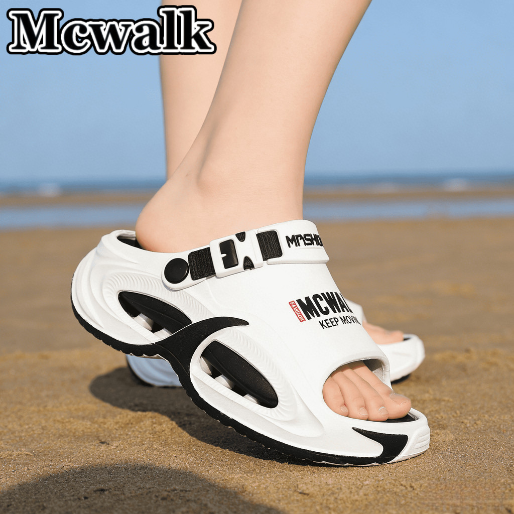 MCWALK กลางแจ้ง รองเท้าแตะผู้ชาย ต้านแบคทีเรียและลดกลิ่น ทนต่อการสึกหรอและกันลื่น