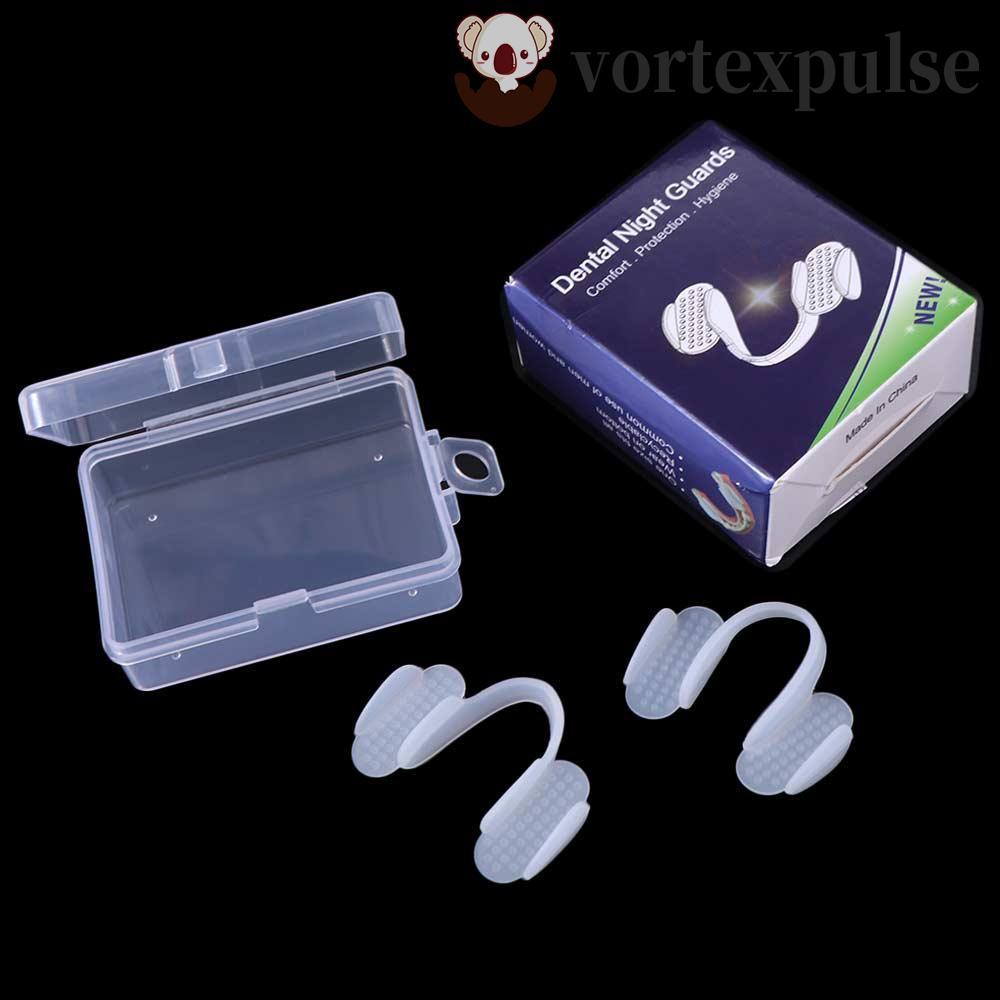 VORTEXPULSE 2 ชิ้น Anti Snoring Mouthpiece ปรับสบาย Anti-Snoring Mouthpiece, อุปกรณ์นอนพร้อมกล่องเก็