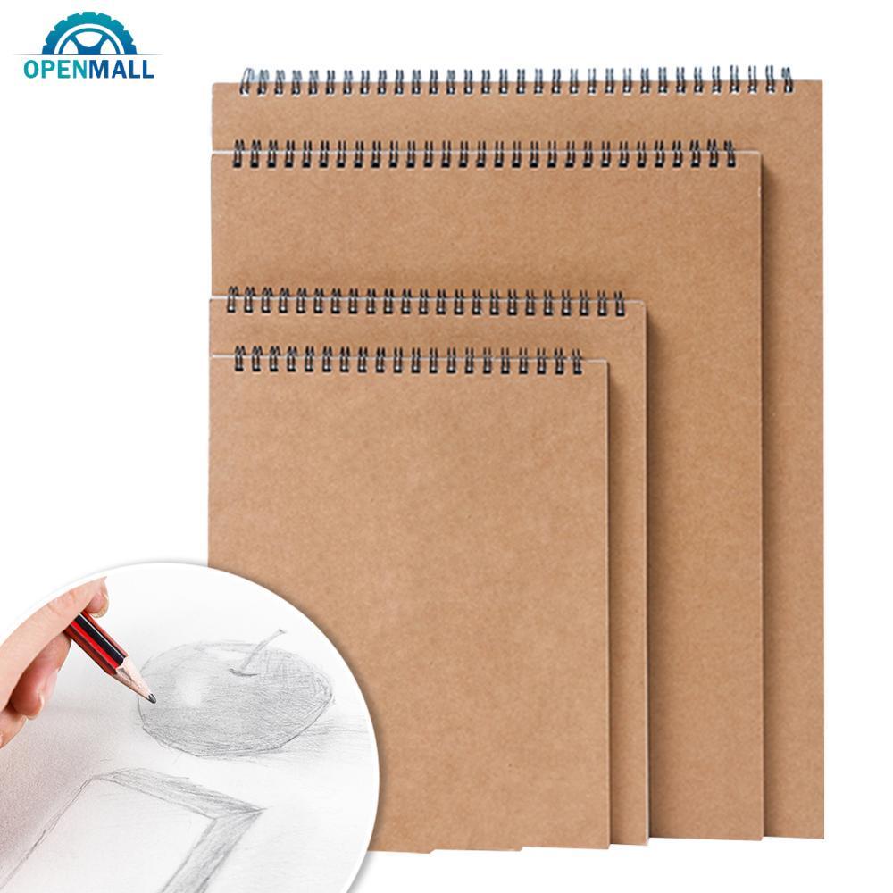 OPENMALL A3/A4/A5/A6 Top Spiral Bound Sketch Book Pad 160 GSM โน้ตบุ๊คสําหรับภาพวาดกรดฟรีภาพวาดกระดา