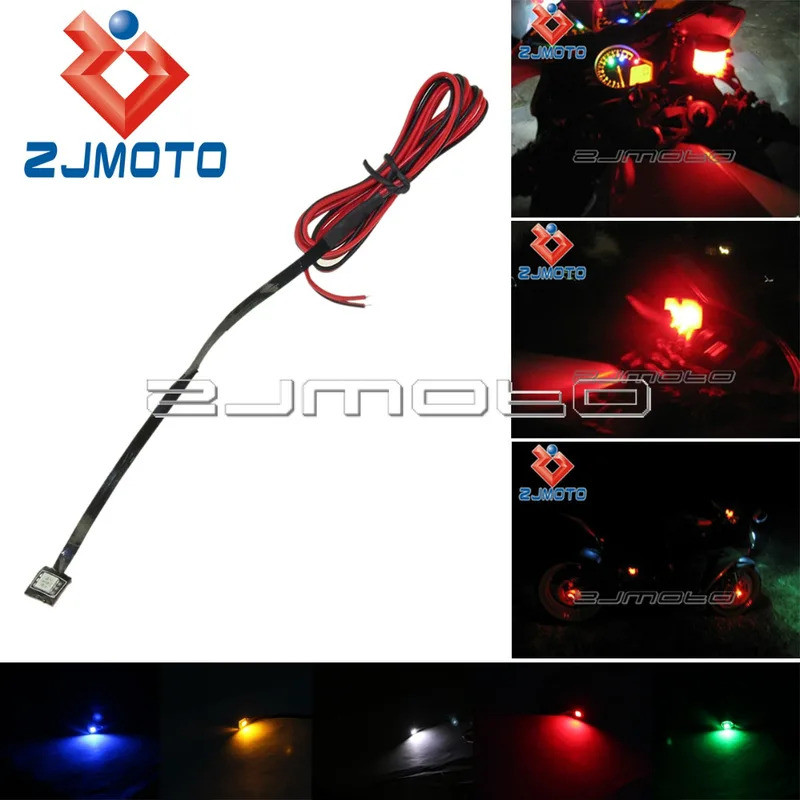 ZJ ไฟ LED สีเขียว1อ่างเก็บน้ำเบรค Light Lite รถจักรยานยนต์ Accent Bike สำหรับ ZZR ZX6 ZX 636 Z800 Z2