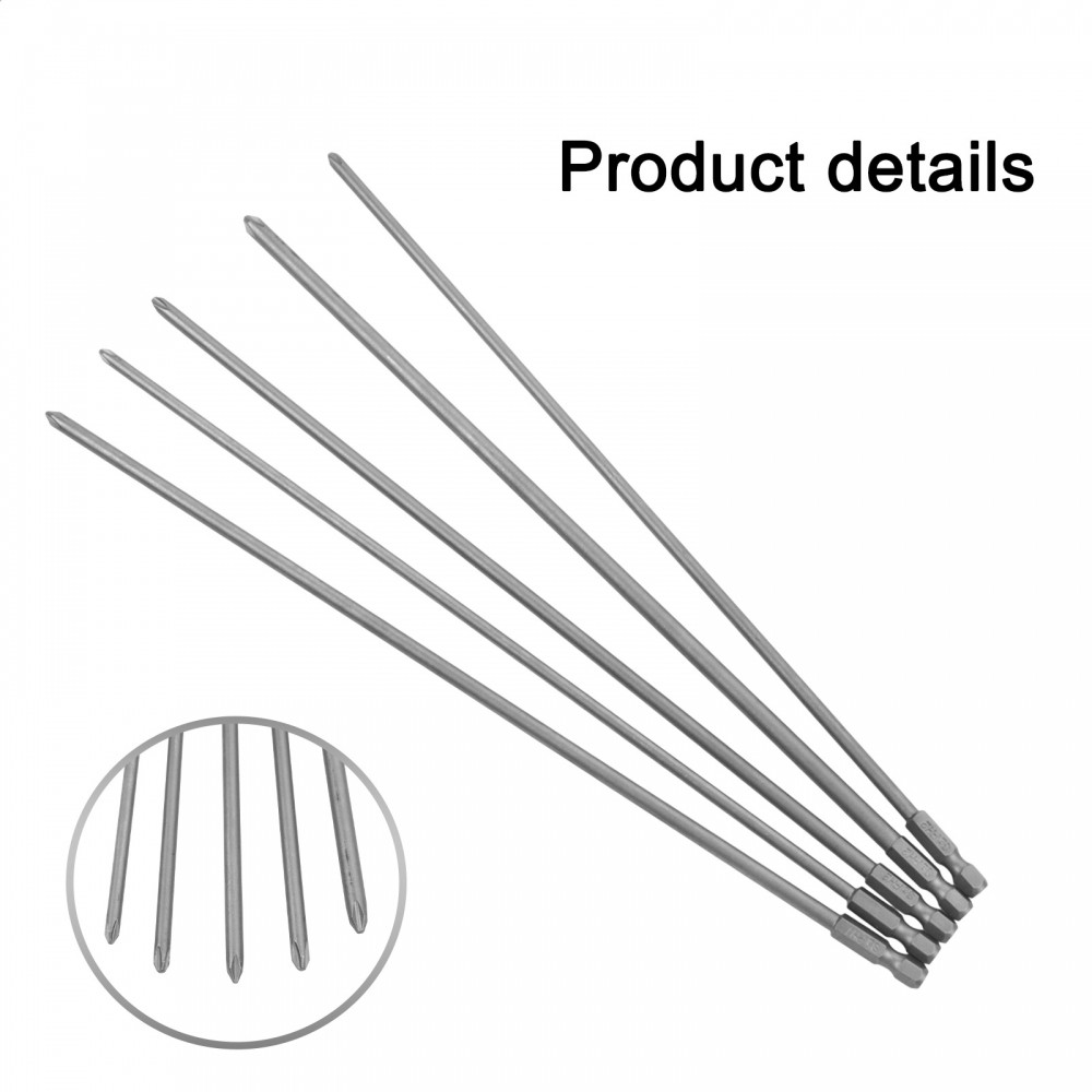 ดอกไขควงแม่เหล็ก 5 ชิ้น 300 มิลลิเมตร PH1 PH2 ไขควงไขว้สําหรับเครื่องมือต่างๆ